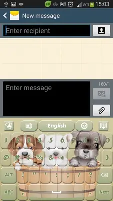 GO Keyboard Sweet Puppy Theme android App screenshot 8